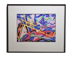 "On The Way Out" Colorful Geometric Pastel Colored Abstract Edition 42 of 100