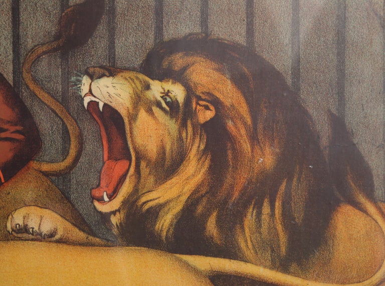 Open Dens of Ferocious Lions, King of the Animal World, Vintage Circus Poster - Print by Unknown