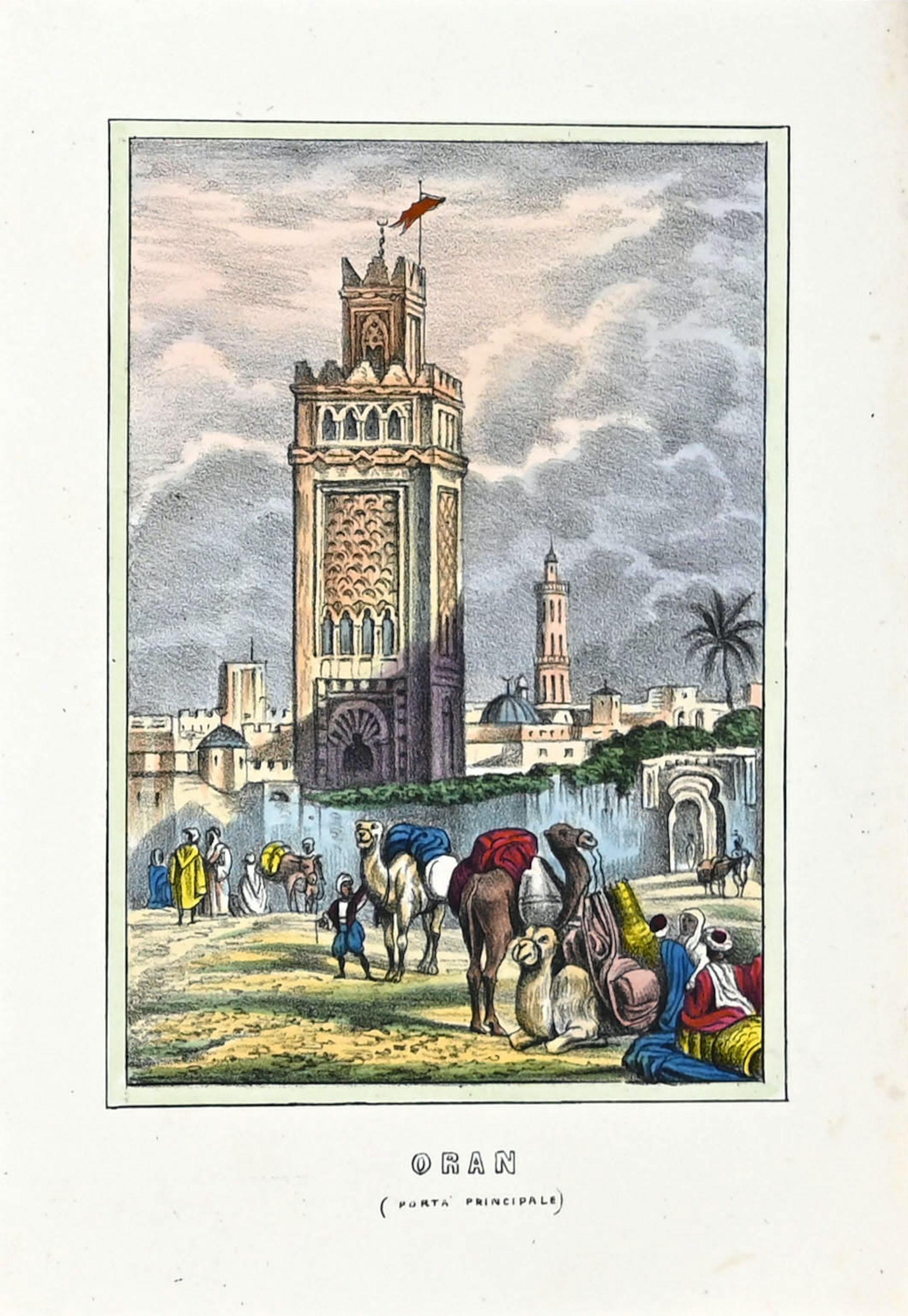 Unknown Figurative Print - Oran (Main Door) -  Lithograph - 1849