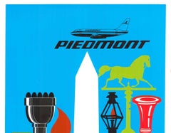 Origiinal Piedmont "Take Off and Paint the Town" vintage airlines travel poster
