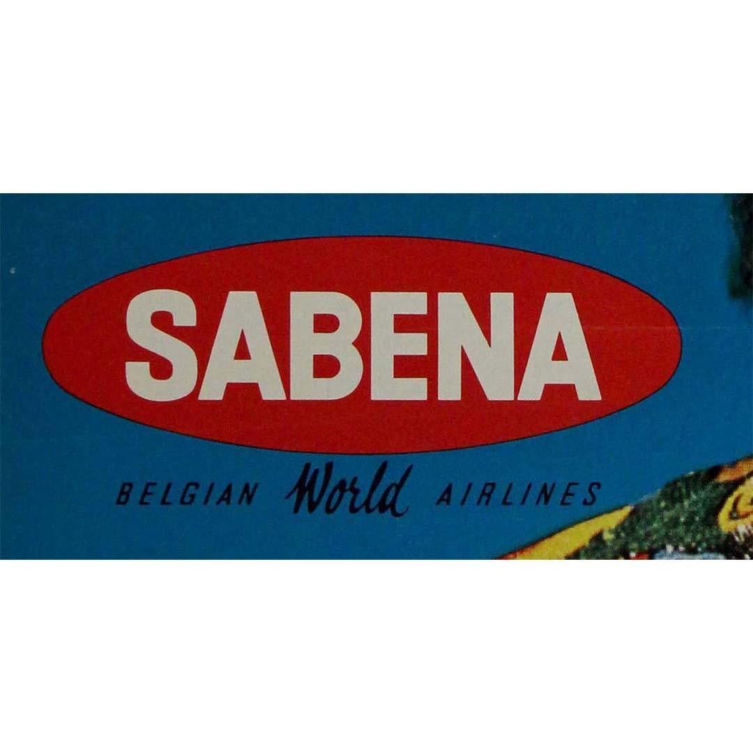 Origina travel poster by Sabena Belgian World Airlines travel to Mexico For Sale 1