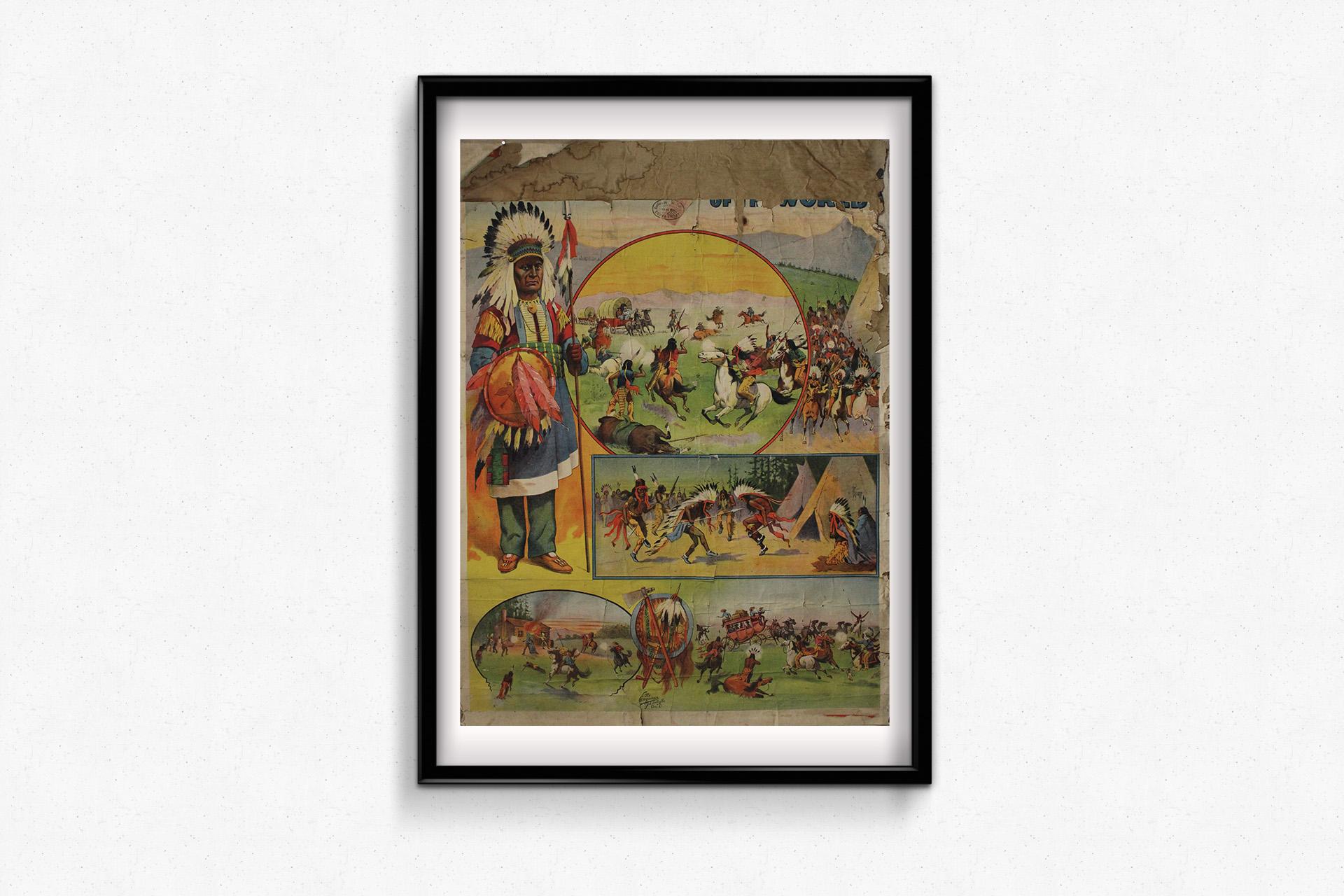 Original 1905 lithographic poster for the Buffalo Bill’s Wild West show 2