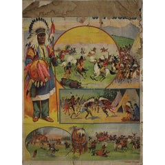 Antique Original 1905 lithographic poster for the Buffalo Bill’s Wild West show