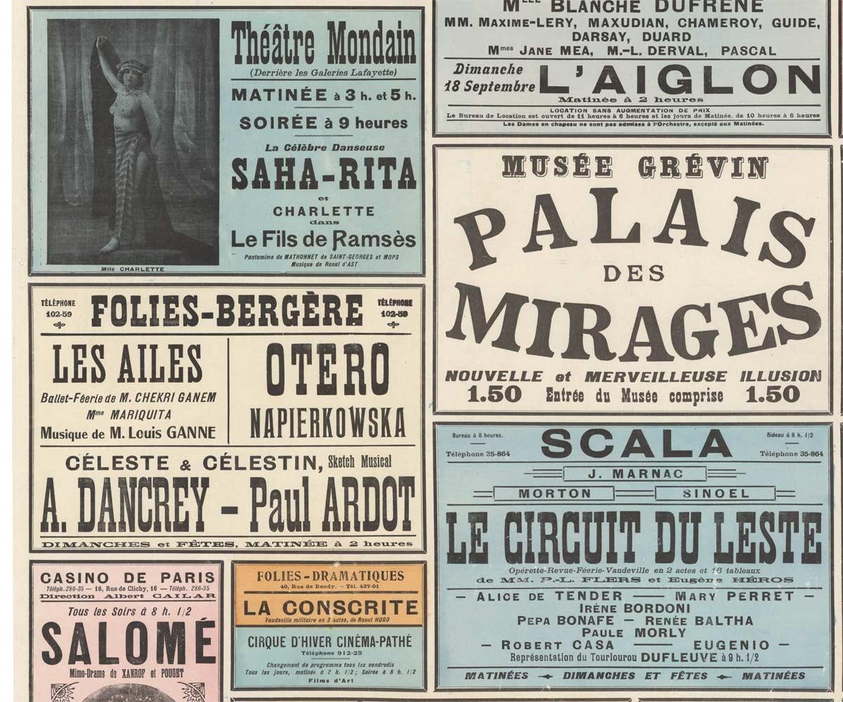 Original de 1910 Officiel Paris Spectacles cartel de época para representaciones teatrales - Print Art Nouveau de Unknown