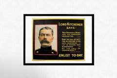 Original 1915 poster featuring Lord Kitchener's iconic proclamation WWI
