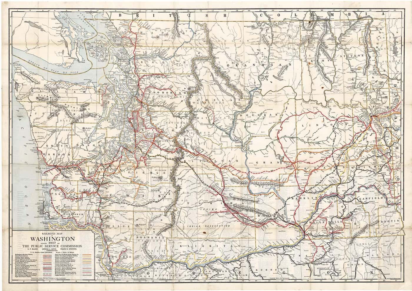Unknown Original 1917 Railroad Map Of Washington State Railway Map unknown-original-1917-railroad-map-of-washington-state-railway-map