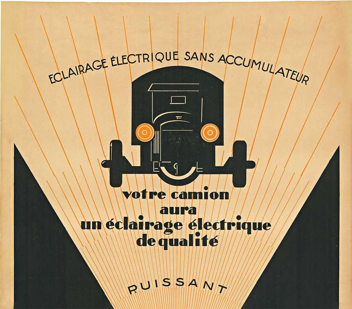 Original 1920s Magneto Lumiere L M C vintage automobile poster - Print by Unknown
