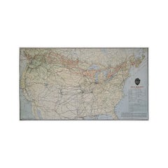 Original 1922 Canadian Pacific Railway North America Route Map Poster
