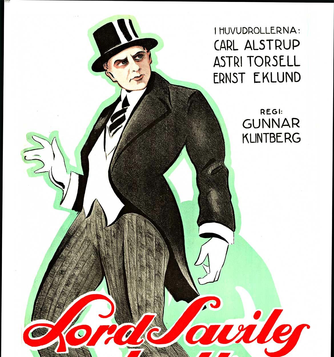 Original 1922 Lord Saviles Brott  Swedish silent vintae movie poster - Print by Unknown