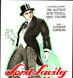 Original 1922 Lord Saviles Brott  Swedish silent vintae movie poster