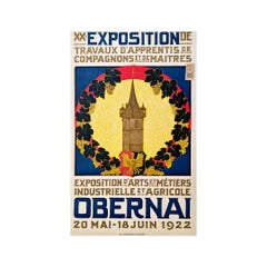 Originalplakat der XX. Ausstellung für Kunst und Handwerk in Obernai aus dem Jahr 1922