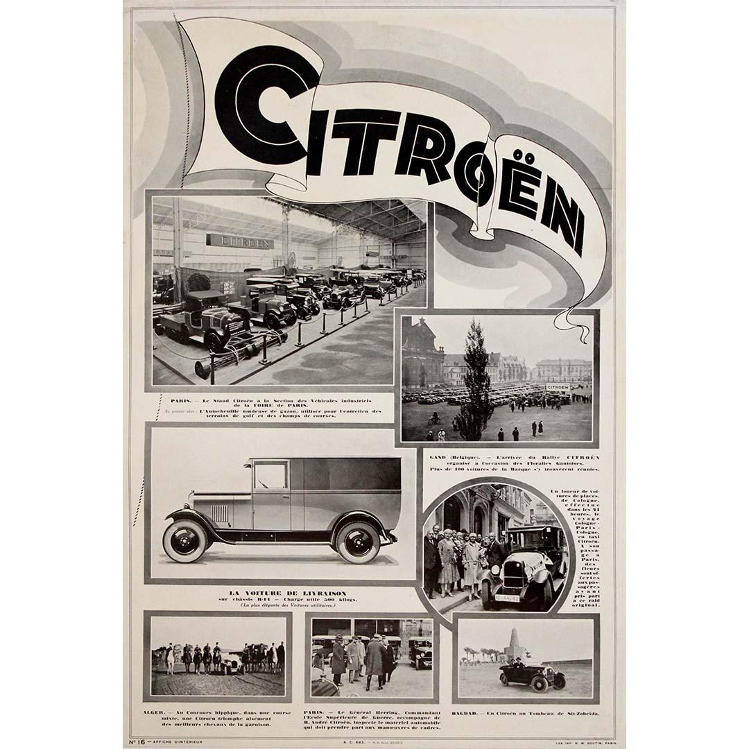 Affiche publicitaire originale de 1928 pour Citroën - Art déco