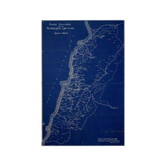 Original 1928 Road Map of the Lebanese Republic Poster