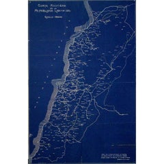 Original 1928 Road Map of the Lebanese Republic Poster