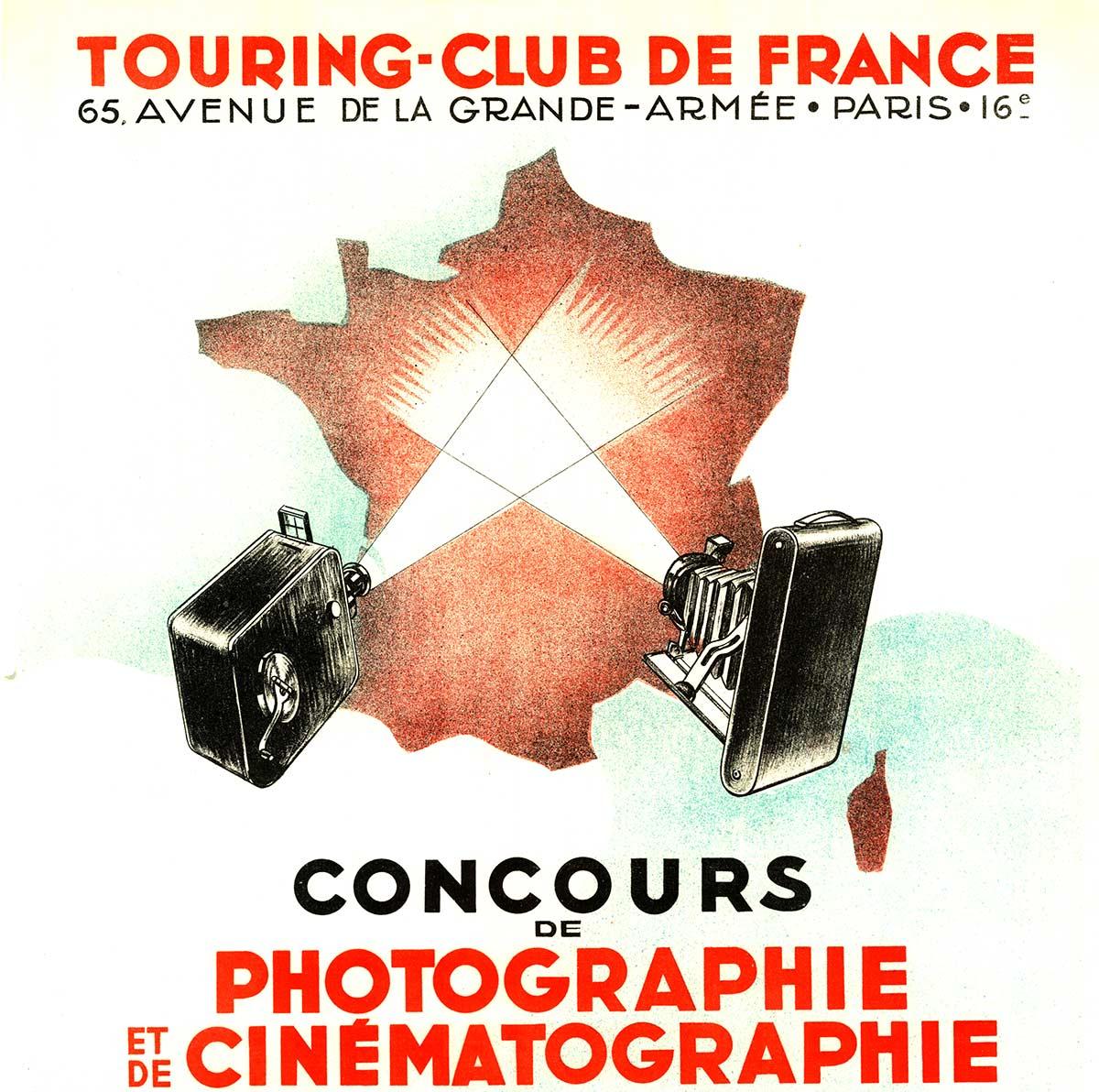 Original 1933 Concours de Photographie e Cinematographie vintage Französisch Plakat – Print von Unknown