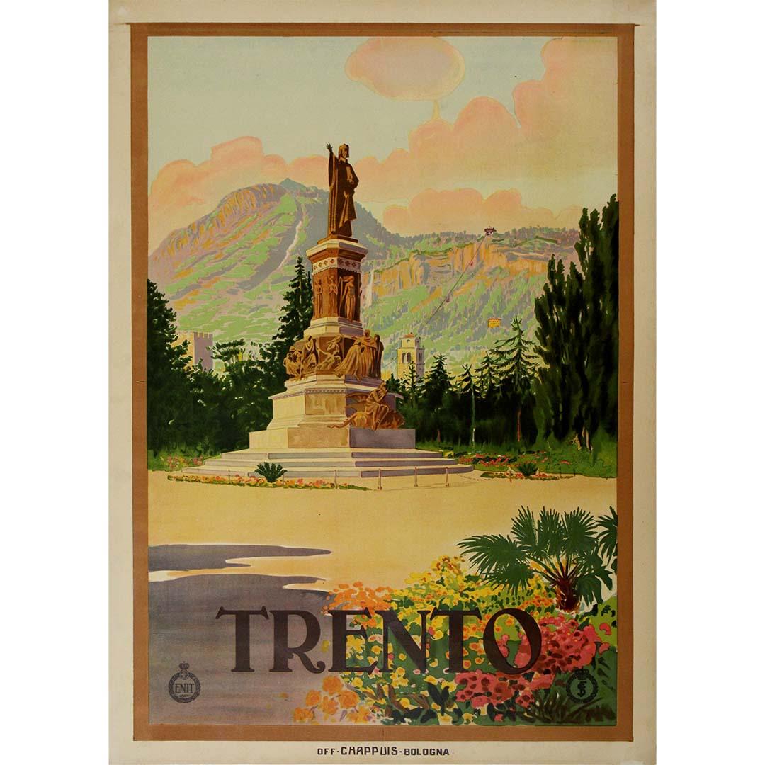 Affiche de voyage italienne originale de 1933 promouvant Trente - ENIT Chemins de fer italiens