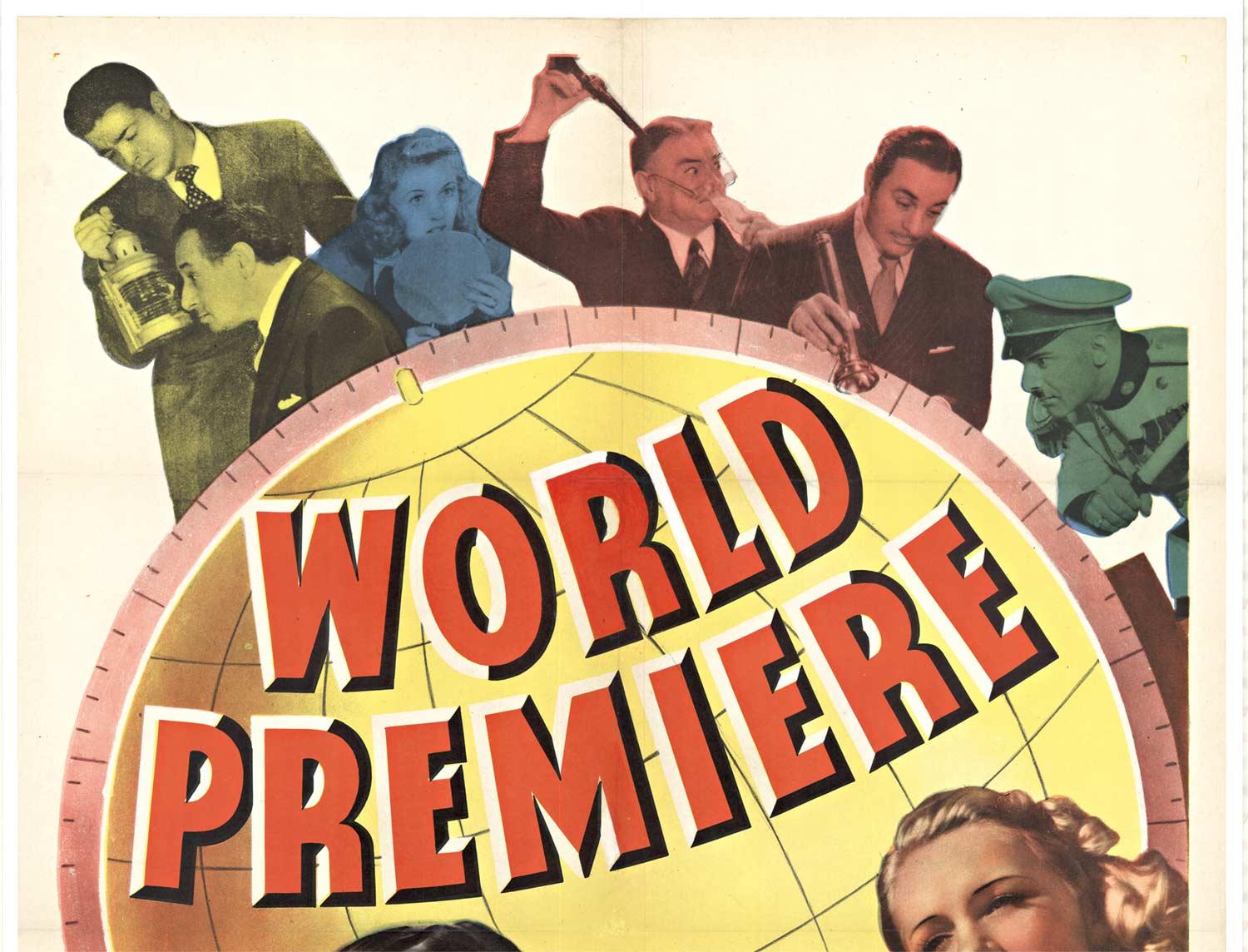 Original 1941 „World Premier“ US 1-Blatt-Vintage-Filmplakat – Print von Unknown