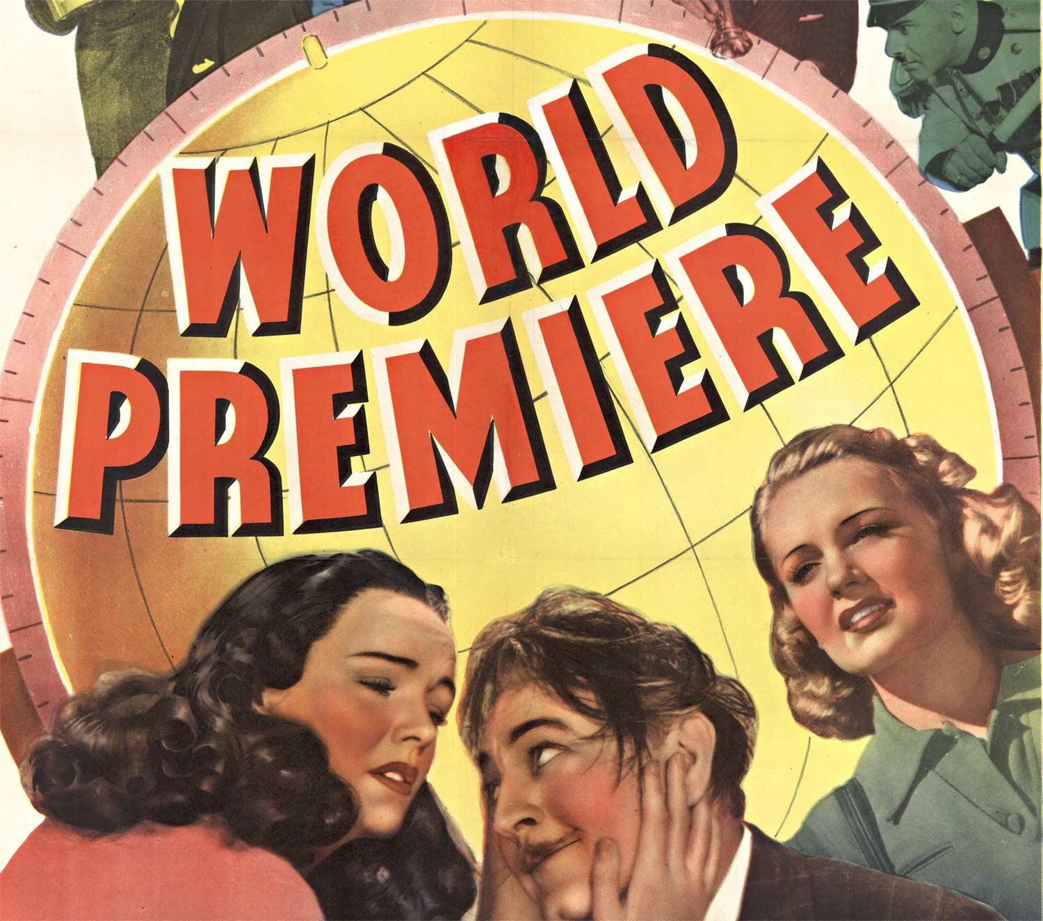 Original 1941 „World Premier“ US 1-Blatt-Vintage-Filmplakat (Beige), Landscape Print, von Unknown