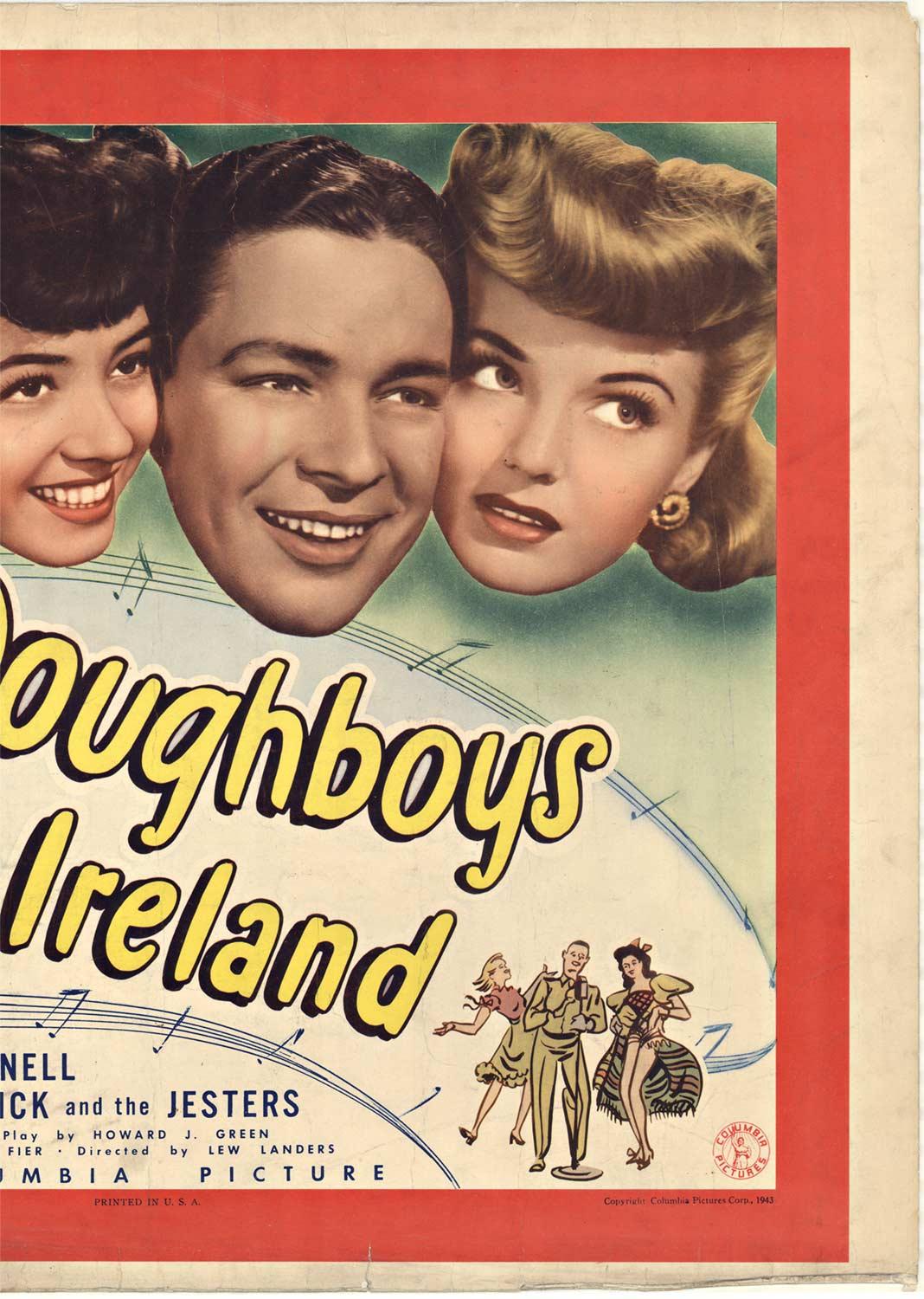 Original-Vintage-Filmplakat „Doughboys in Ireland“ von 1943, halbseitig (Amerikanischer Realismus), Print, von Unknown