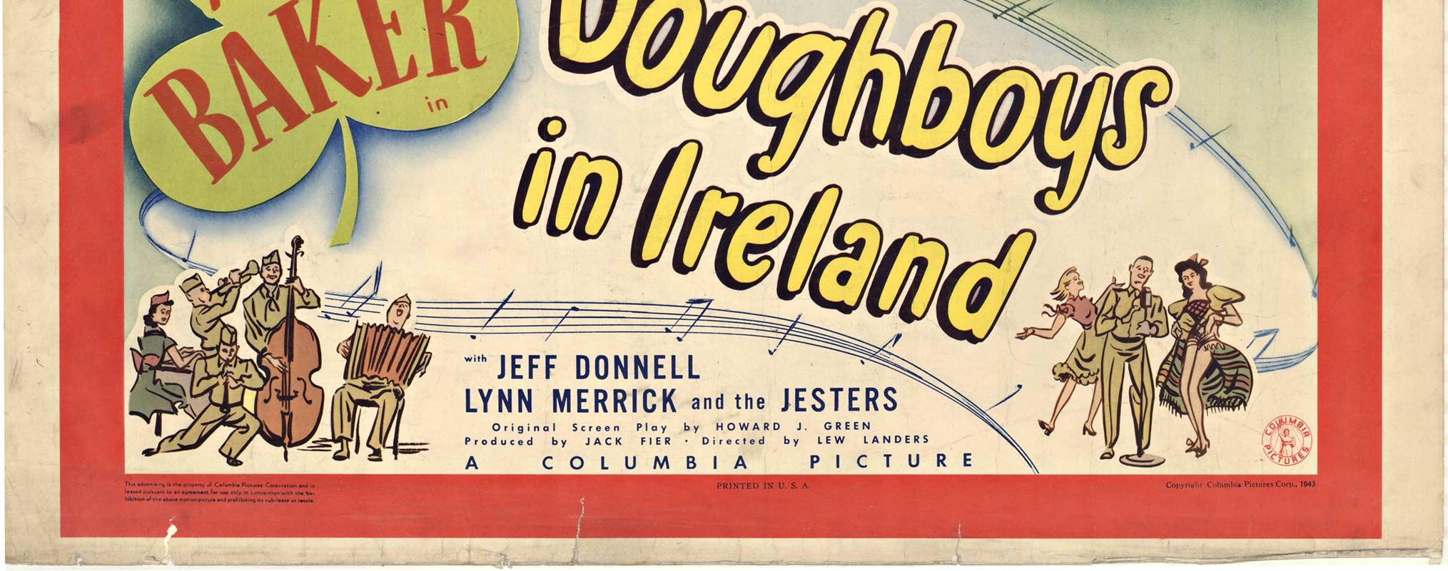 Original-Vintage-Filmplakat „Doughboys in Ireland“ von 1943, halbseitig (Beige), Print, von Unknown