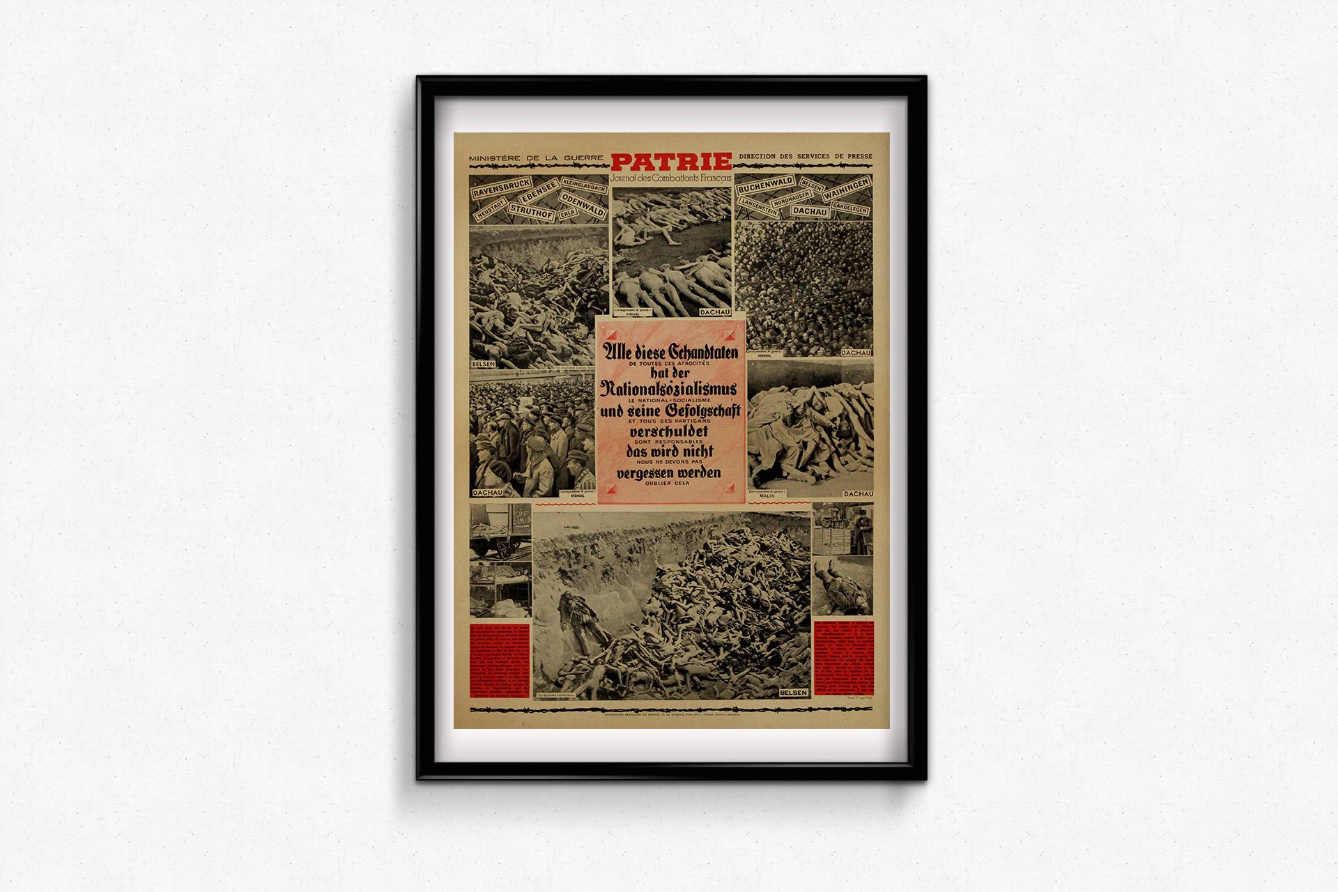 Original 1945 poster : Patrie – Journal des Combattants Français - World War II For Sale 2