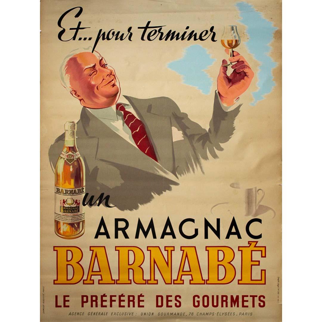 Originales französisches Werbeplakat von 1946 - Armagnac Barnabé