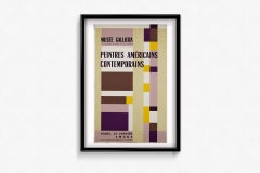 Original 1955 exhibition poster - Contemporary American painters - Paris