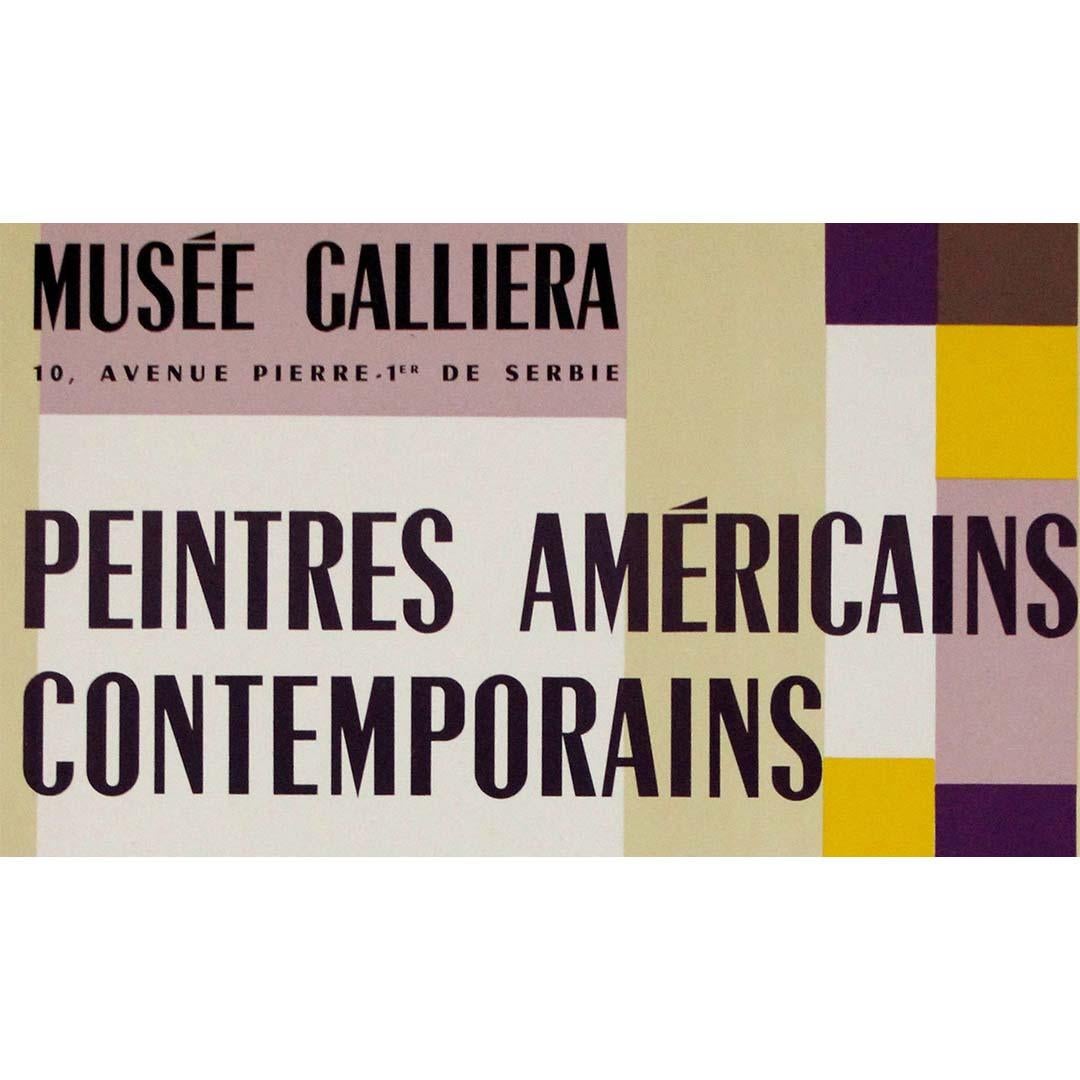 Manifesto originale della mostra del 1955 - Pittori americani contemporanei - Parigi in vendita 1