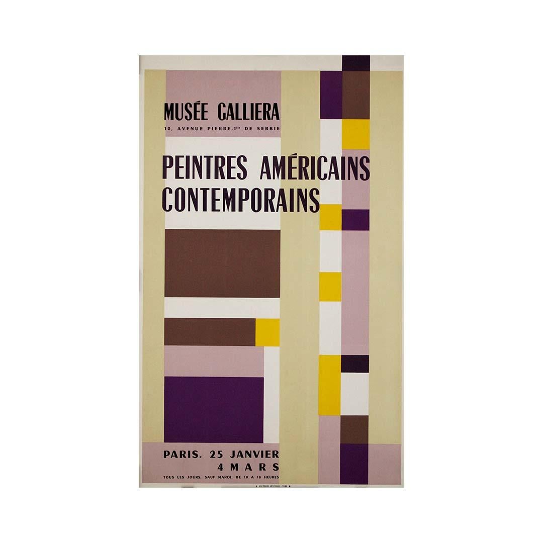 Manifesto originale della mostra del 1955 - Pittori americani contemporanei - Parigi in vendita 2