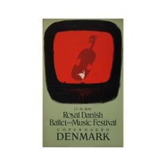 Original 1957 Poster by Thelander for the Royal Danish Ballet and Music festival