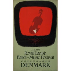 Original 1957 Poster by Thelander for the Royal Danish Ballet and Music festival