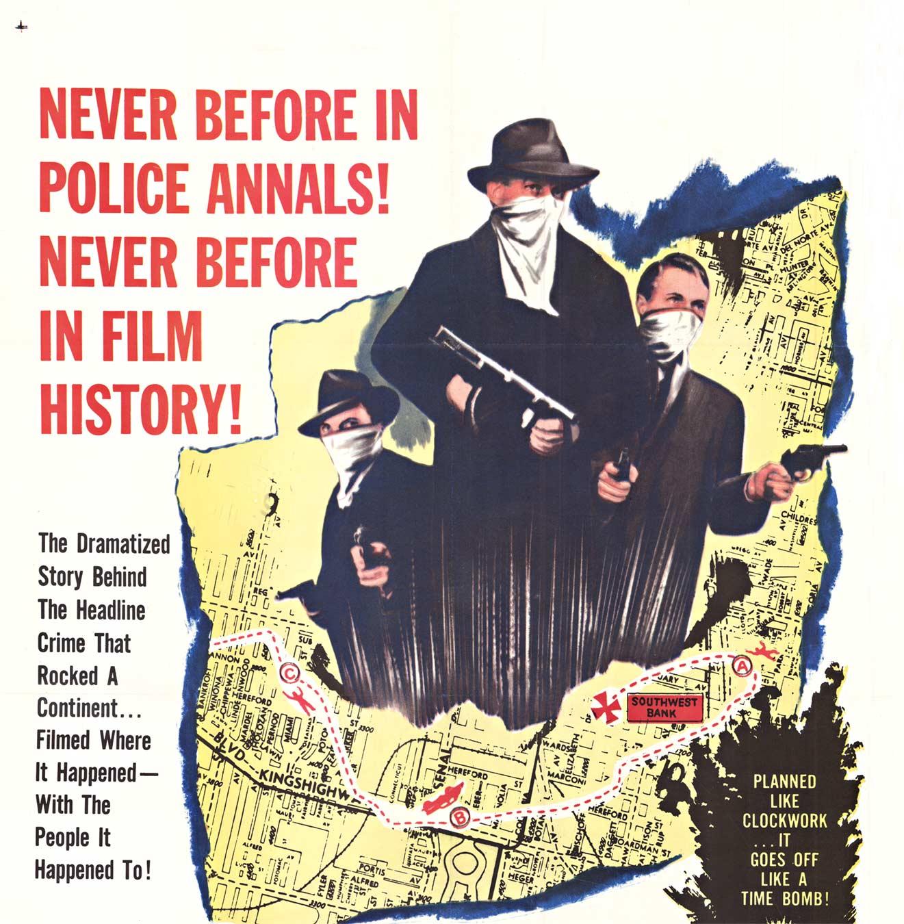 Affiche de film originale de 1959 « The Great St. Louis Bank Robbery », U S 1 feuille - Print de Unknown
