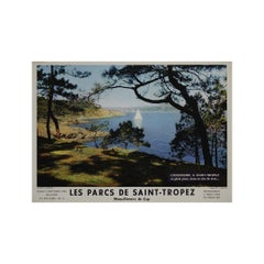 Original 1960s Les Parcs de Saint-Tropez Côte d'Azur Poster