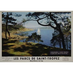 Original 1960s Les Parcs de Saint-Tropez Côte d'Azur Poster
