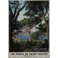 Original 1960s Les Parcs de Saint-Tropez Côte d'Azur Poster