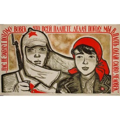 Cartel de propaganda soviética original de 1967 - Nunca nos olvidarán