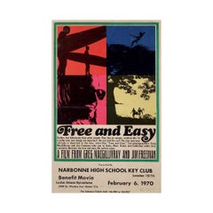 Original 1970 poster for Free and Easy, a surf film by Greg MacGillivray