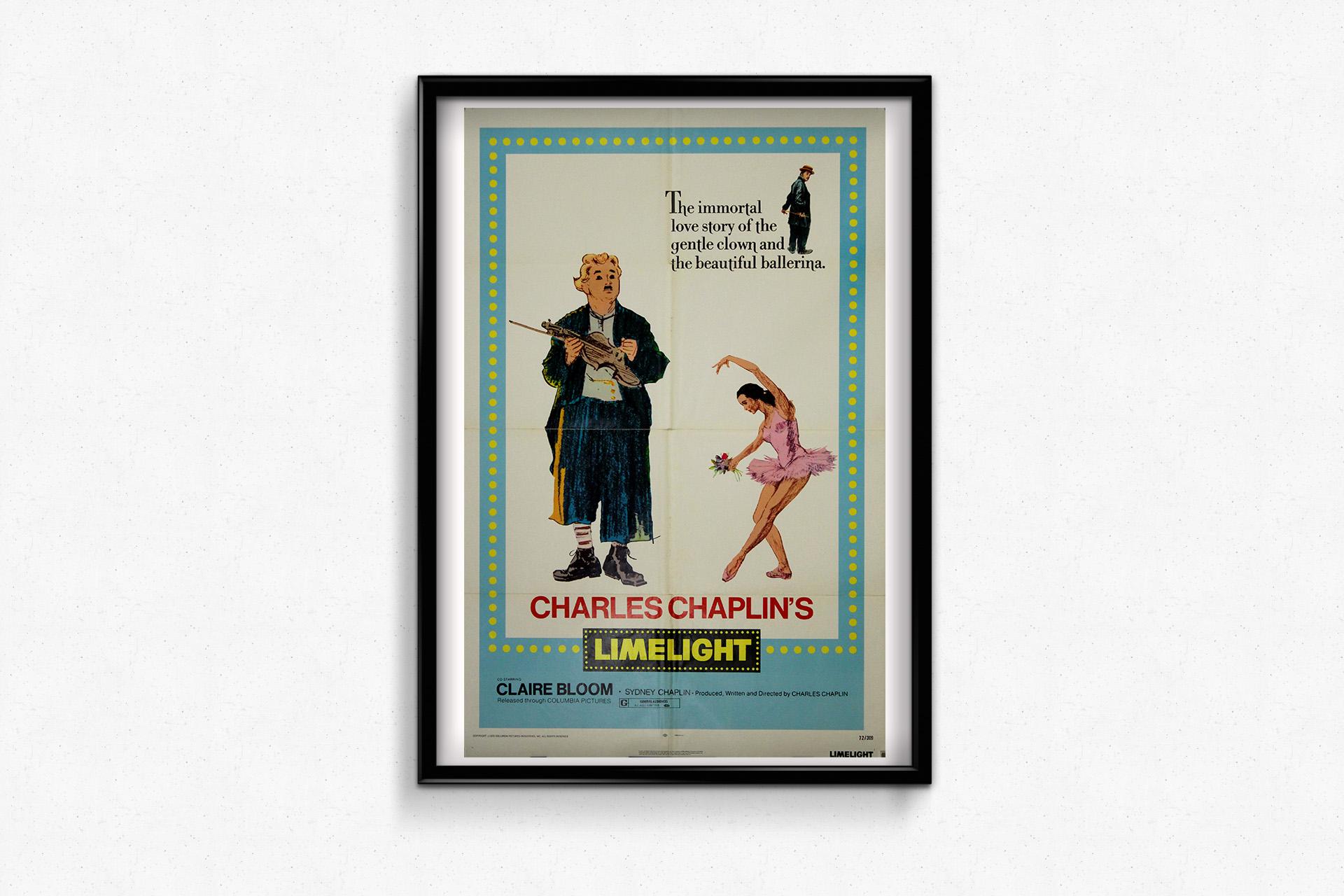 Original 1972 U.S. one-sheet poster for the Charlie Chaplin’s Limelight For Sale 1