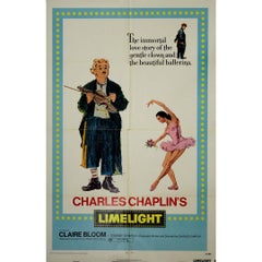 Cartel original estadounidense de 1972 de la película Limelight de Charlie Chaplin