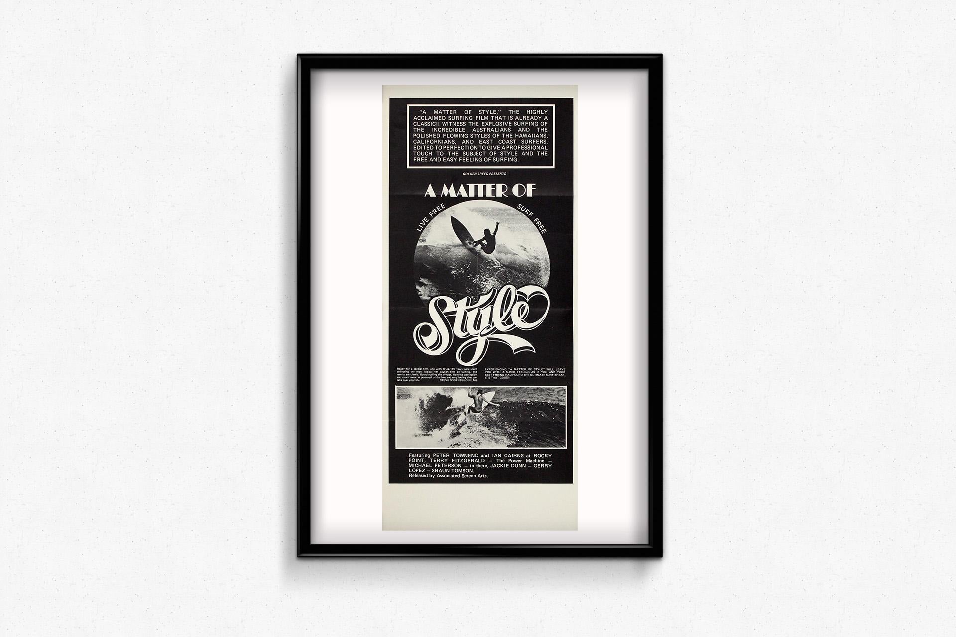 Original 1976 one-sheet poster for A Matter of Style - Live Free – Surf Free - Print by Unknown