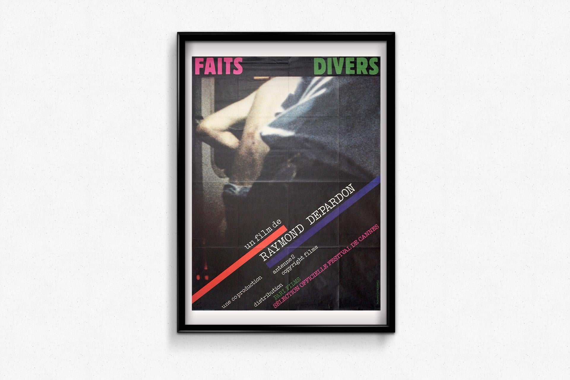 L'affiche originale de 1983 a été créée pour le film documentaire Faits Divers. en vente 2