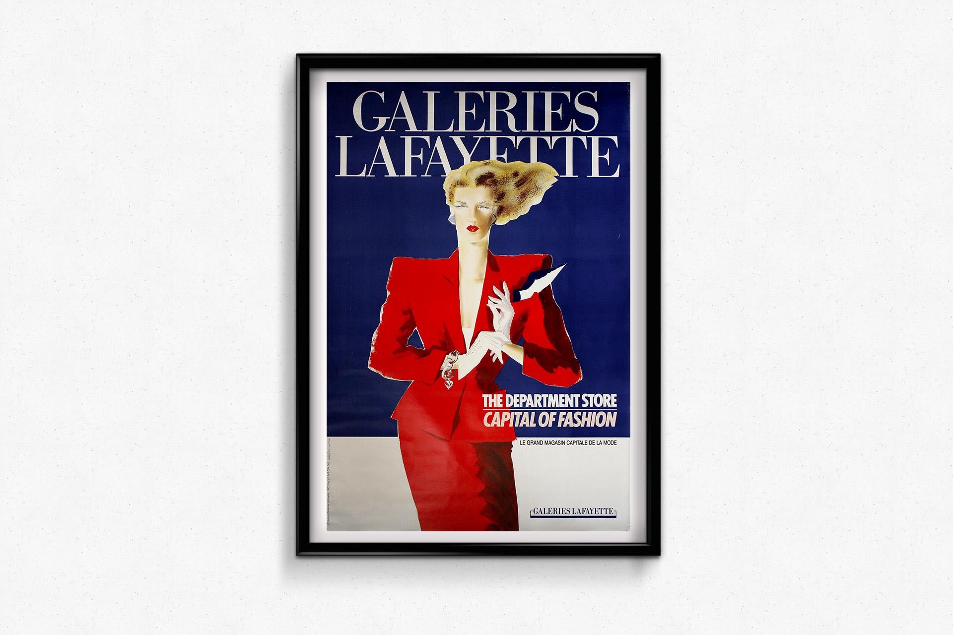 Affiche originale de 1984 Galeries Lafayette Le grand magasin capitale de la mode en vente 2