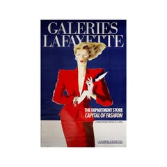 Originalplakat 1984 Galeries Lafayette Das Kaufhaus Hauptstadt der Mode