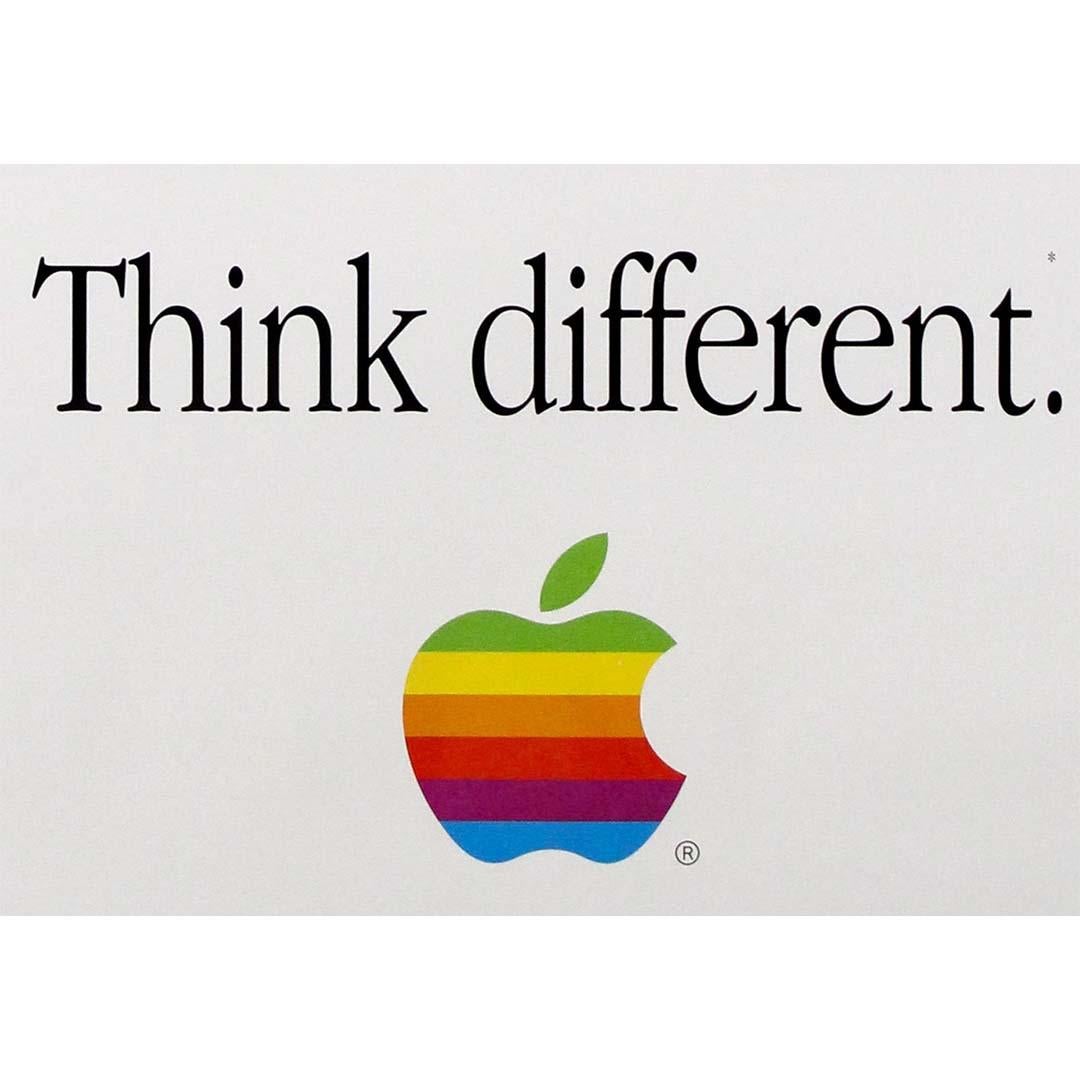 Original 1998 Apple advertising poster - think first think fast think different For Sale 1