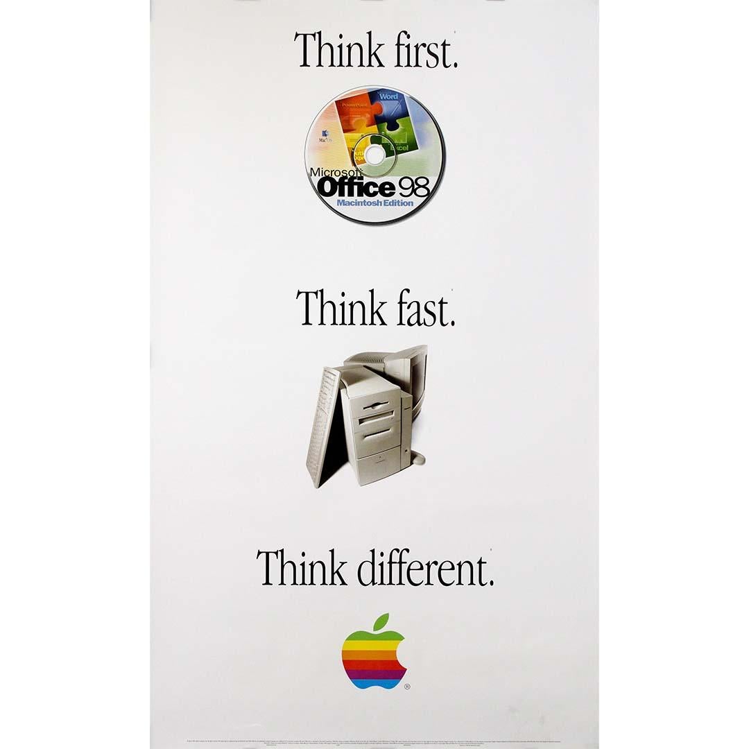 Original 1998 Apple advertising poster - think first think fast think different - Print by Unknown