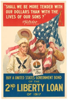 Original 2nd Liberty Loan of 1917 vintage poster