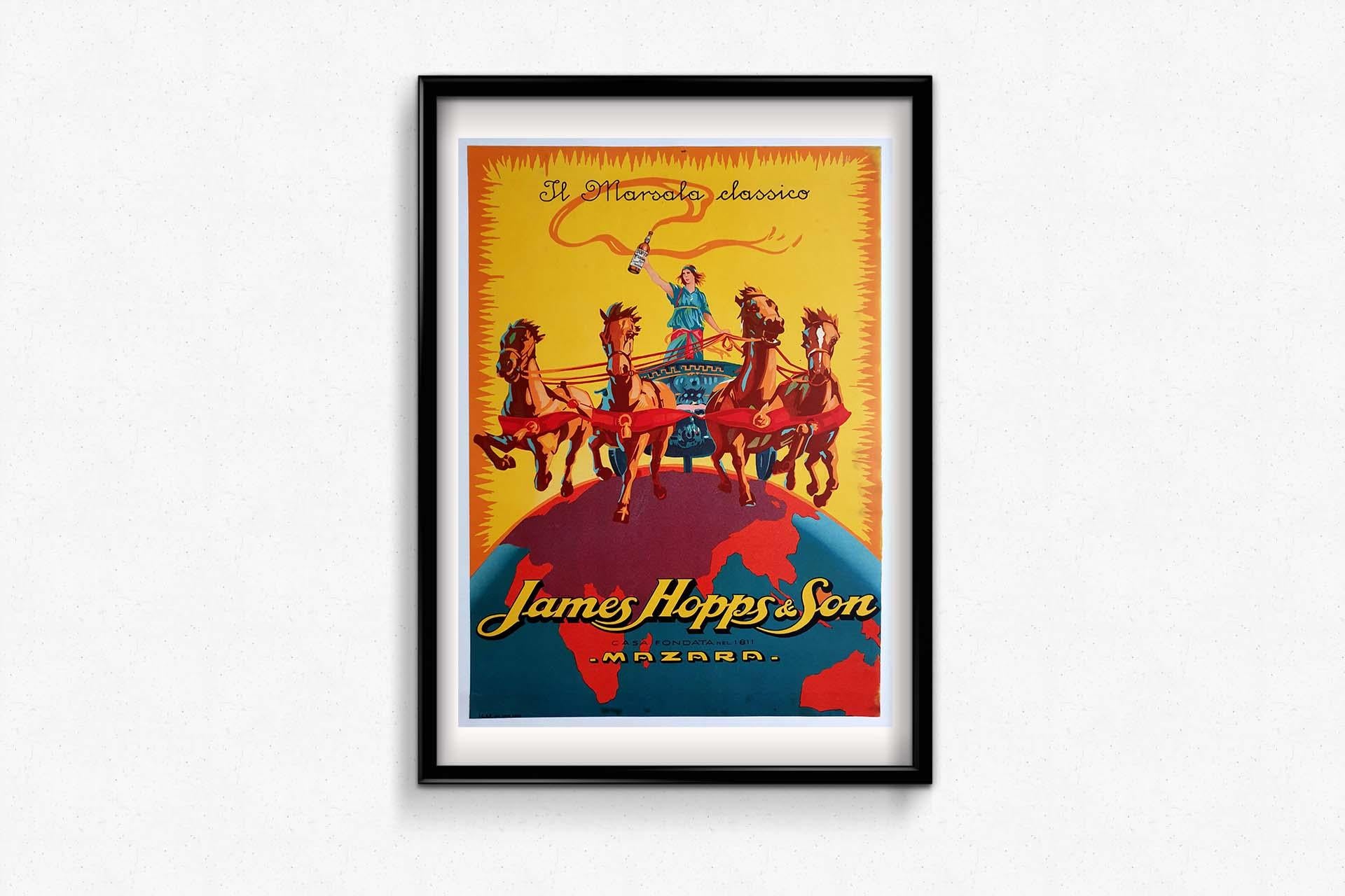 Original-Werbeplakat für James Hopps & Sons' „Il Marsala Classico“  (Art déco), Print, von Unknown