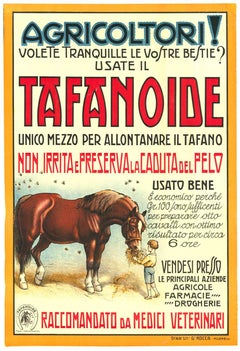 Original Agricoltori! Tafanoide - Equestrian vintage Italian poster