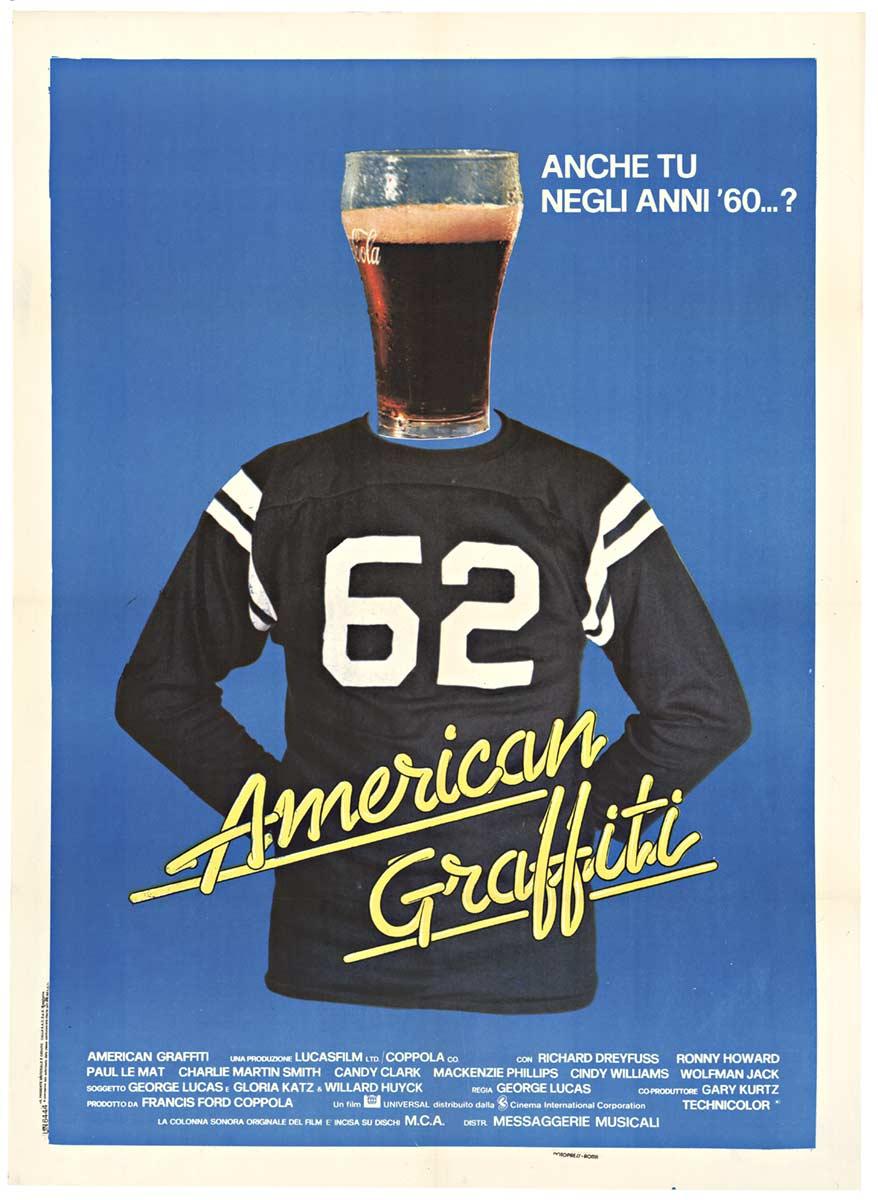 Original American Graffiti Italian vintage movie poster 