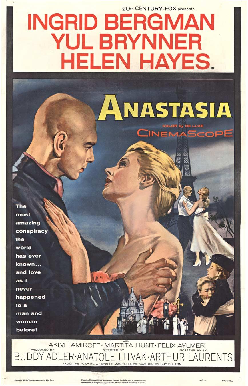 Original "Anastasia" vintage US 1-sheet movie poster  1956  linen backed